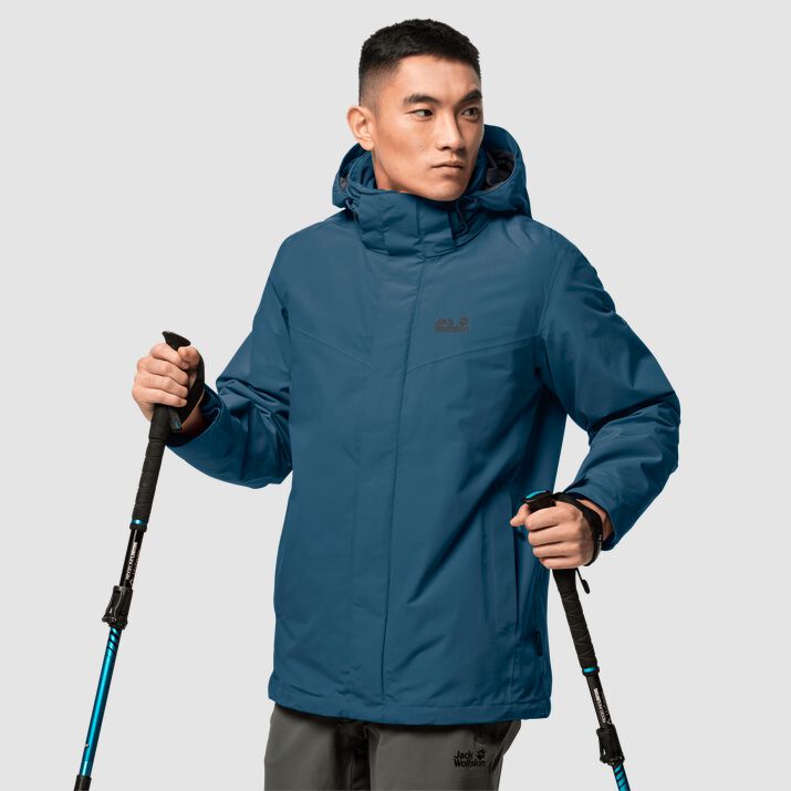 Chamarra Outdoor Jack Wolfskin Gotland 3in1 Hombre Azul Marino Mexico-1534967